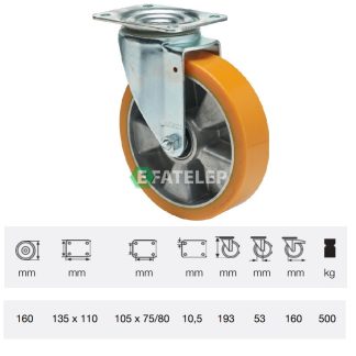 Forgó kerék 160 mm