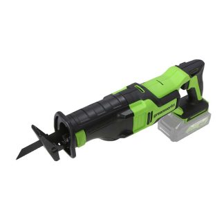 Orrfűrész akkumulátoros Greenworks GD24RS 24v, vmélység fa: 210mm, fém: 20mm, akku-töltő nélkül