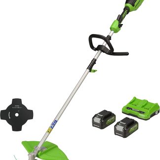 Bozótvágó akkumulátoros Greenworks GD24X2TXK4x 48 v , 2 x 24 v 4 ah akkumulátorral és töltővel