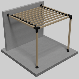 falhoz rögzíthető pergola készlet 9db szarufa tartóval